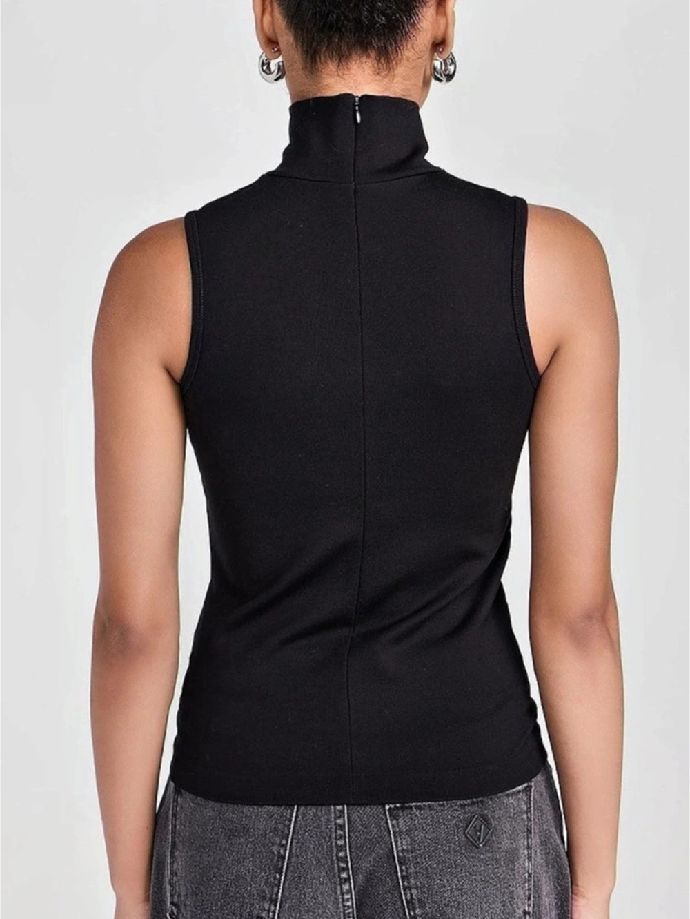Rag & Bone Porter Jersey Black Sleeveless Turtleneck Top - Picture 11 of 13